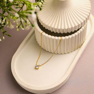 Gold Floating Necklace-Silver Floating necklace-S925-Clavicle Necklace-Minimalist Necklace-Stackable Necklace-Dainty Necklace-4 Prong