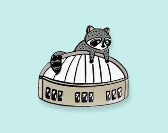 Raccoon Dome Enamel Pin