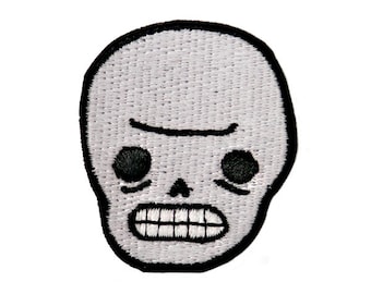 Awkward Skull Iron-on Patch