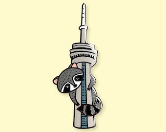 Raccoon Tower Lapel Pin