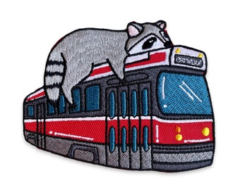 streetcar raccoon iron-on patch