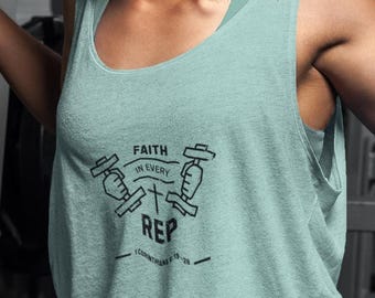 Faith In Every Rep Tank Top | Christian Gym Faith Tank | Unisex Workout Tank Top