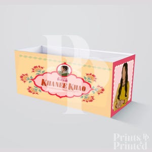 Caja de comida personalizada / Imagen digital / Logotipo y texto personalizados / Celebraciones, bodas, mehndi