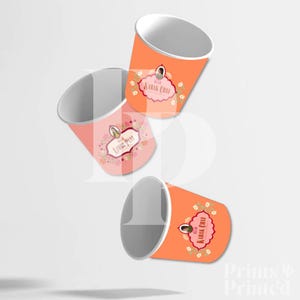 Maniche per bicchieri di carta personalizzate (8oz) / Immagine digitale / Scrittura personalizzata / Celebrazioni, matrimoni, Mehndi