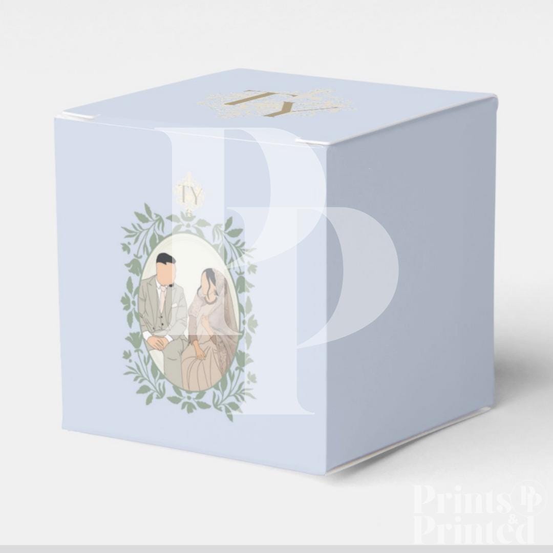 Personalised Nikkah Favour Boxes | Custom Wedding Favours | Blue | 5cm ...