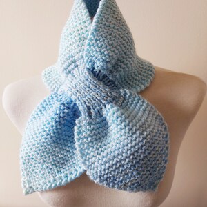 Ascot Keyhole Scarf in colours of a Baby Blue ,White and Pale Lemon Women Teenagers Accessories 1940's Scarf image 2