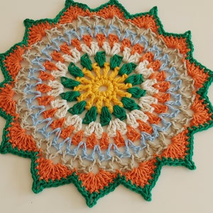 Mandala Table Mat Center Piece Doily Cotton Crochet Home Accessories image 7