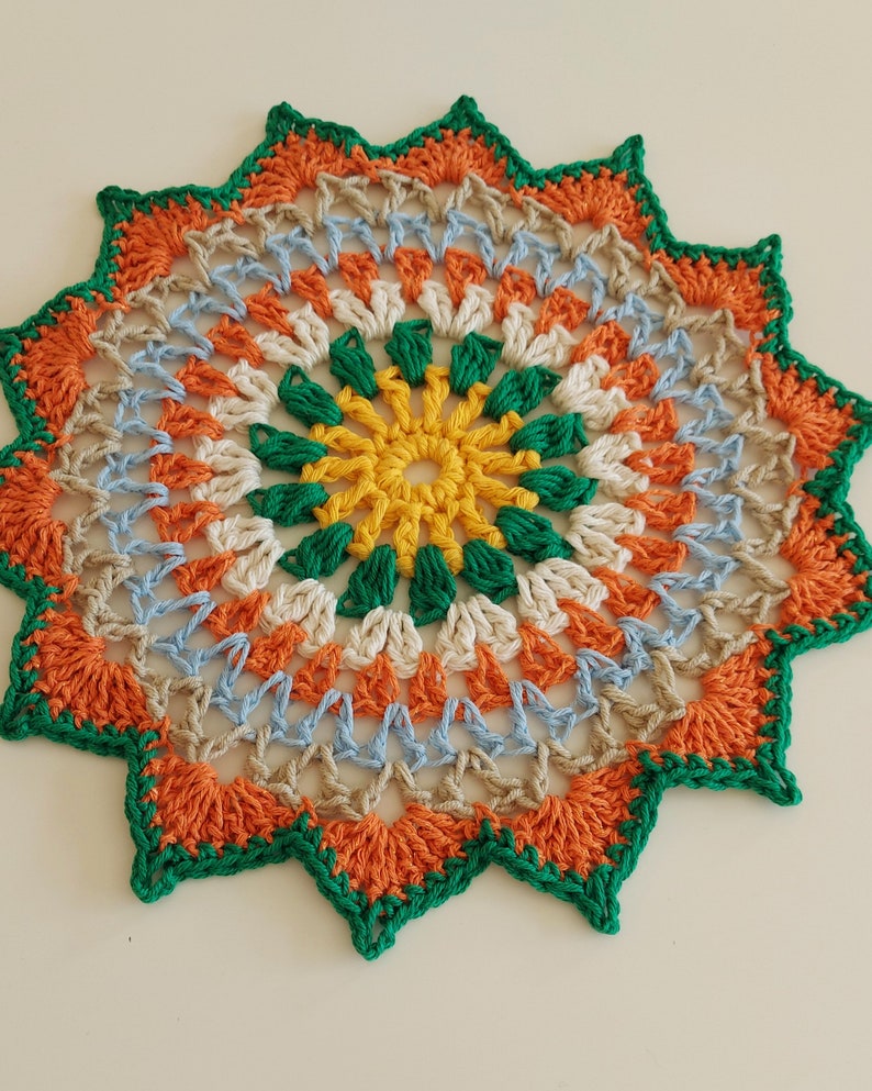 Mandala Table Mat Center Piece Doily Cotton Crochet Home Accessories image 7