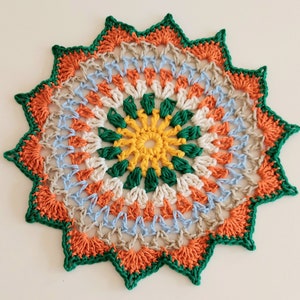 Mandala Table Mat Center Piece Doily Cotton Crochet Home Accessories image 1