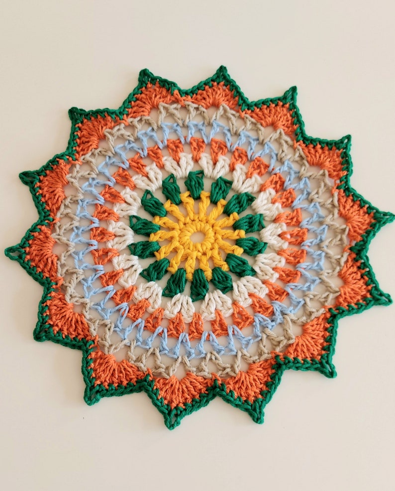 Mandala Table Mat Center Piece Doily Cotton Crochet Home Accessories image 1