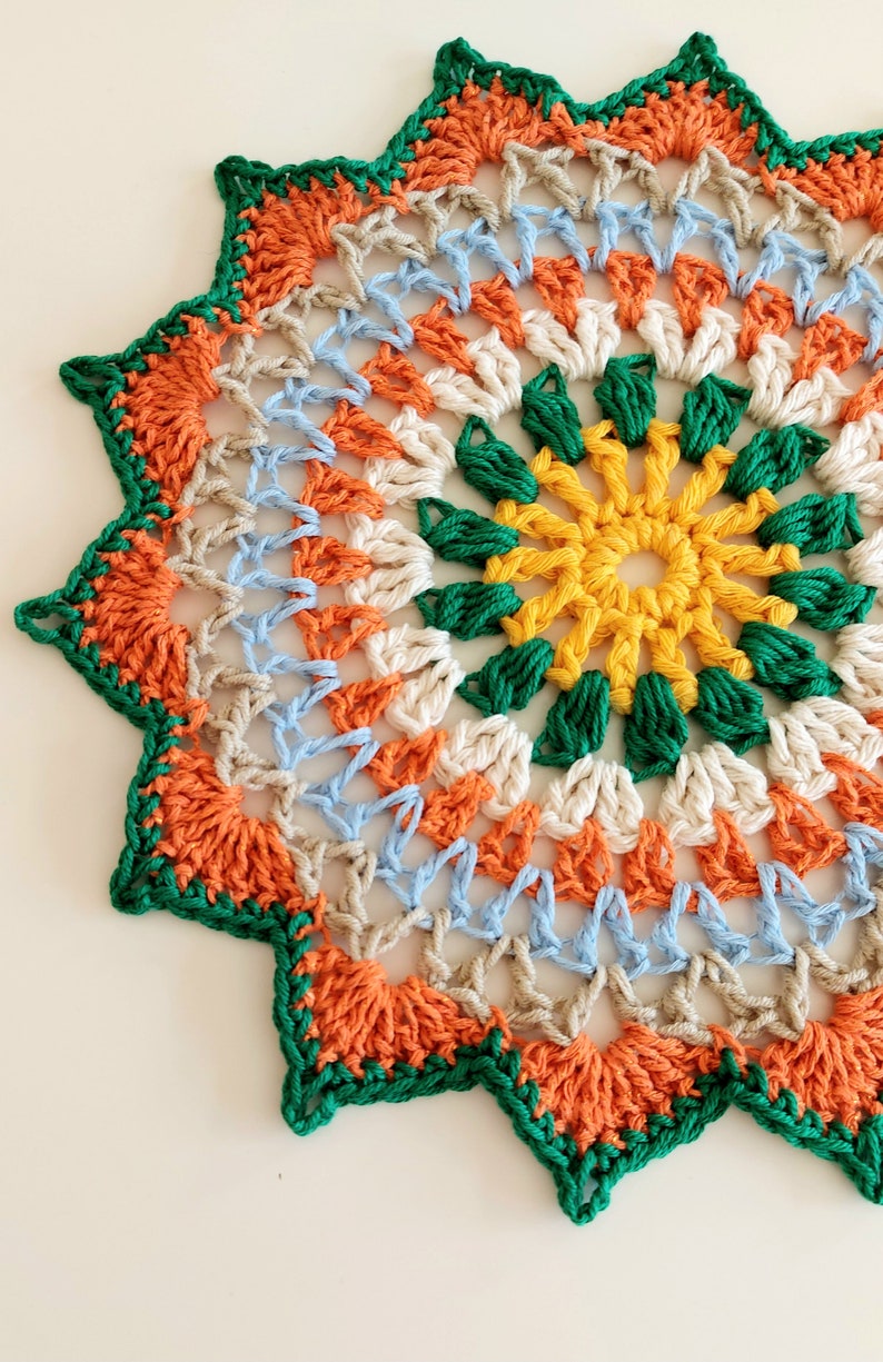 Mandala Table Mat Center Piece Doily Cotton Crochet Home Accessories image 3