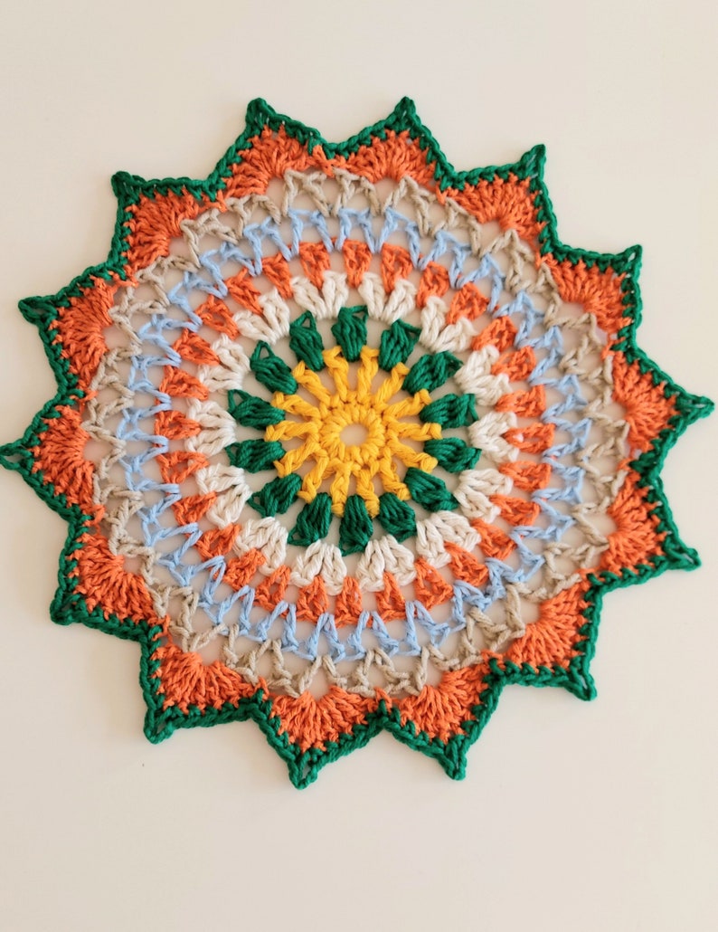 Mandala Table Mat Center Piece Doily Cotton Crochet Home Accessories image 5