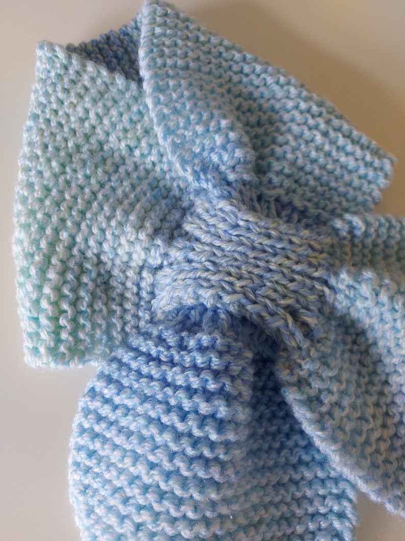 Ascot Keyhole Scarf in colours of a Baby Blue ,White and Pale Lemon Women Teenagers Accessories 1940's Scarf image 8