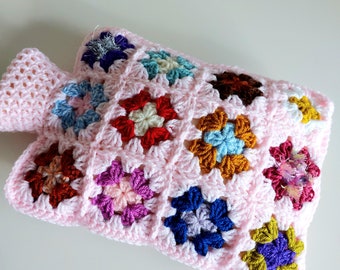 Hot Water Bottle Cover - Cosy - In Shades of a Pale Pink - Bedroom Accessories - Patchwork Design