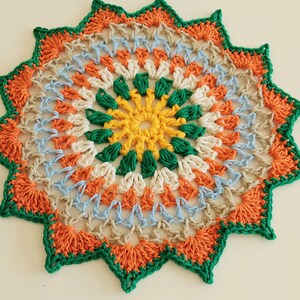 Mandala Table Mat Center Piece Doily Cotton Crochet Home Accessories image 4