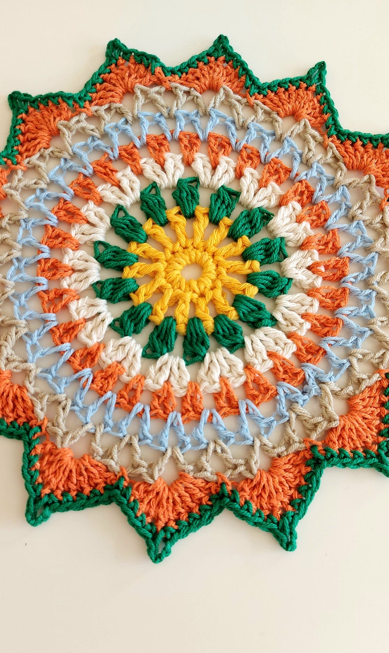 Mandala Table Mat Center Piece Doily Cotton Crochet Home Accessories image 2