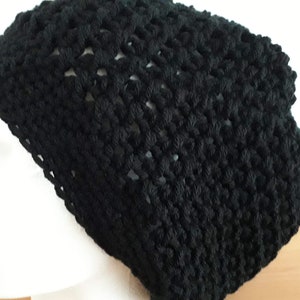 Slouchy Rasta Dread lock - Hat - Over sized in Black - Unisex Man - Woman- Dreads