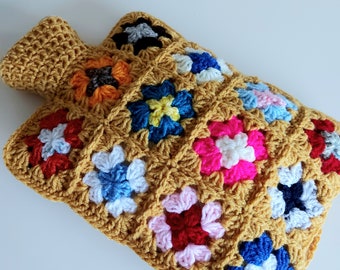 Hot Water Bottle Cover Cosy - Shades of Mustard - Bedroom Accessories