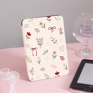 Flower Bow Heart Kindle Case Kindle Gen11 6Inch 2019/2024,PaperWhite 6.8&#39;&#39; 5/7th 2013 Cover,Clear Back Sleeve,Personalized Gift for Her