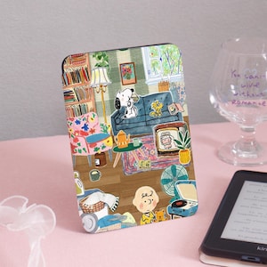 Living Room Collage Kindle Case Kindle Gen11 6Inch 2019/2024,Kobo Cover,PaperWhite 6.8&#39;&#39; 5/7th 2013 Cover,Clear Back Sleeve,Bookish Gift