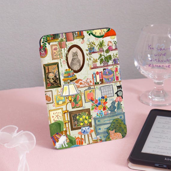 Interior with Book Kindle Case Kindle Gen11 6Inch 2019/2024,PaperWhite 6.8'' 5/7th 2013 Cover,Clear Back Sleeve,Personalized Gift for Her