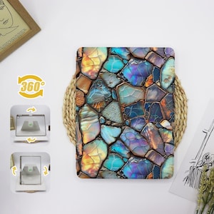 Iriserande geode 360 graders roterande stativ iPad-skal iPad 9,7" 10,2" 10,9" 11" 12,9", iPad Air 6 Pro 2022 2024 iPad mini 6, present till mamma