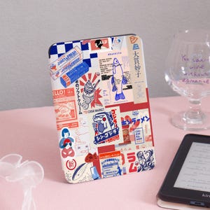 Japan Showa Collage Kindle Hülle Gen11 6 Zoll 2019/2024, PaperWhite 6,8 '' 5/7th 2013 Cover, Clear Back Sleeve, personalisiertes Geschenk für Sie