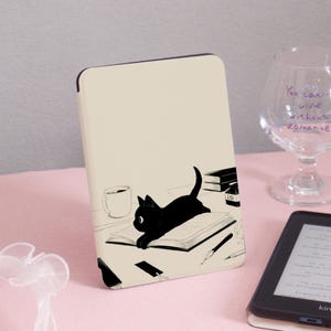 Cat Reading A Book Kindle Case Kindle Gen11 6Inch 2019/2024,PaperWhite 6.8&#39;&#39; 5/7th 2013 Cover,Clear Back Sleeve,Personalized Gift for Her