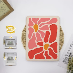 Blommor Estetiskt 360 Graders Roterande Stativ iPad Fodral För iPad 9.7" 10.2" 10.9" 11" 12.9", iPad Air 6 iPad Pro iPad 2022 2024 iPad mini 6