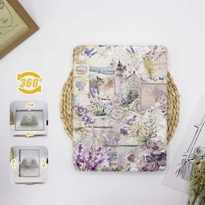 Lavender Collage 360 Degree Rotate Stand iPad Case Cover For iPad 9.7&quot; 10.2&quot; 10.9&quot; 11&quot; 12.9&quot;, iPad Air 6 iPad Pro iPad 2022 2024 iPad mini 6