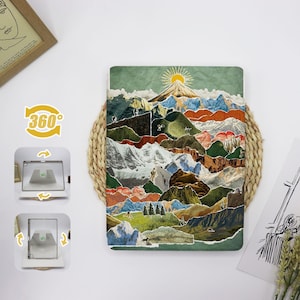 Mountain Collage 360 Degree Rotate Stand iPad Case Cover For iPad 9.7&quot; 10.2&quot; 10.9&quot; 11&quot; 12.9&quot;, iPad Air 6 iPad Pro iPad 2022 2024 iPad mini 6