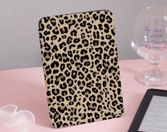 Bold Leopard Print Kindle Hülle Kindle Gen11 6 Zoll 2019/2024, PaperWhite 6,8 '' 5/7th 2013 Cover, Klare Rückseite, personalisiertes Geschenk für Sie