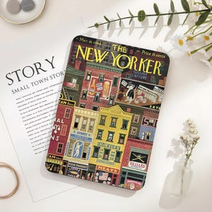 Custodia per Kindle Vintage New Yorker Kindle Gen11 6 pollici 2019/2024, cover Kobo, cover PaperWhite 6,8'' 5/7th 2013, custodia posteriore trasparente, regalo per appassionati di libri