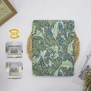 Retro Floral Leaf 360 Degree Rotate Stand iPad Case Cover For iPad 9.7&quot; 10.2&quot; 10.9&quot; 11&quot; 12.9&quot;,iPad Air 6 iPad Pro iPad 2022 2024 iPad mini 6