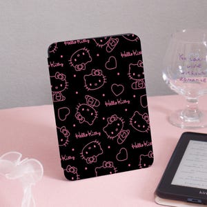 Cute Cat Black Pink Kindle Case Kindle Gen11 6Inch 2019/2024,PaperWhite 6.8&quot;&#39; 5/7th 2013 Cover,Clear Back Sleeve,Sweet and Cool