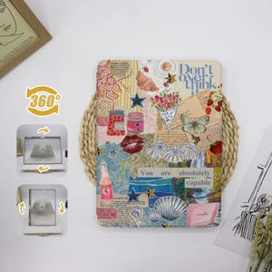 Retro Collage 360 Degree Rotate Stand iPad Case Cover For iPad 9.7&quot; 10.2&quot; 10.9&quot; 11&quot; 12.9&quot;,iPad Air 6 3 4 iPad Pro iPad 2022 2024 iPad mini 6