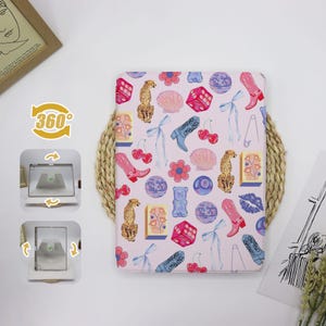 Pink Fashion Pattern 360 Degree Rotate Stand iPad Case Cover For iPad 9.7&quot; 10.2&quot; 10.9&quot; 11&quot; 12.9&quot;iPad Air iPad Pro iPad 2022 2024 iPad mini 6