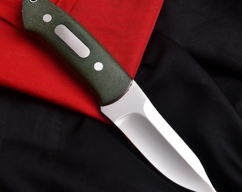 Handgesmeed D2-stalen gevestmes – G10 Micarta-handvat, kampeermes