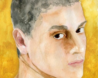 Portrait of Judah limited edition print of an original watercolor painting