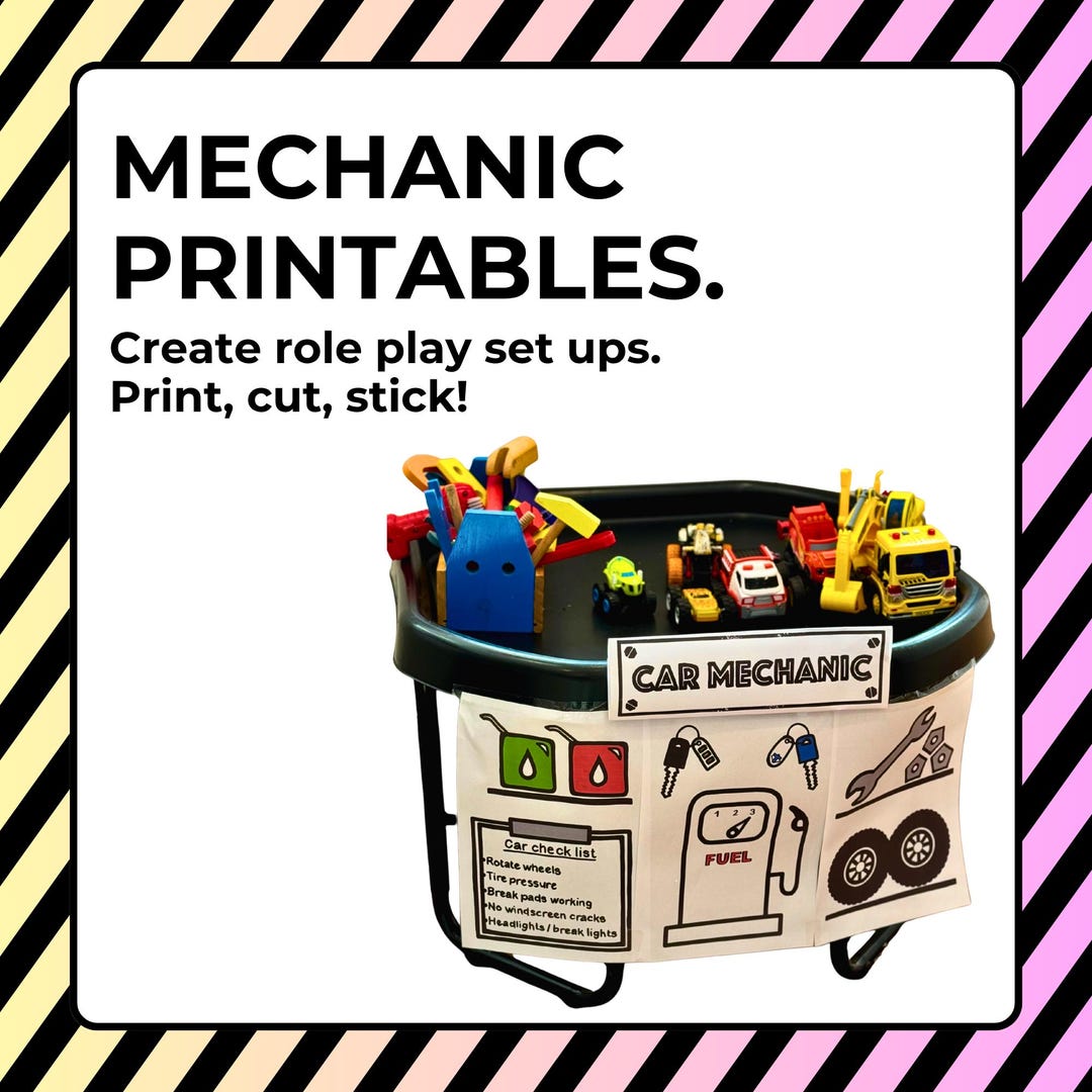 Paper Roplay Printable Mechanics Role Play Printable – Pretend Play Car Mechanic (PDF) - Etsy