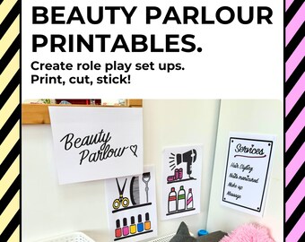 Beauty Parlor Printables – Kids Role Play Set (PDF Pattern)