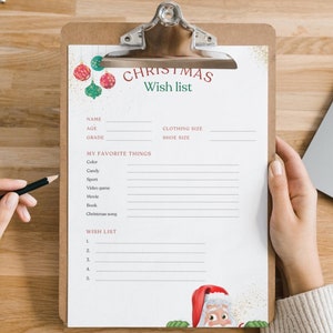 Druckbare Weihnachtswunschliste, Weihnachtswunschliste, Favoritenliste der Mitarbeiter, Meine Lieblingsgegenstände liste, Weihnachtswunschliste druckbar