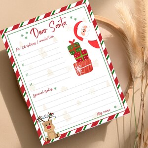 Brief an den Weihnachtsmann, Weihnachtswunschliste, Weihnachtswunschliste, Weihnachtsliste, Lieblingssachen liste, Weihnachtswunschliste druckbar, Weihnachtsbrief