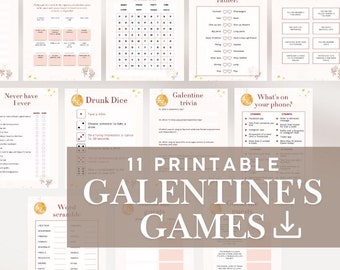 Galentines day games printable, galentine's game night, ladies night games, galentines trivia, happy galentines day, galentine party games