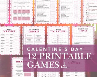Galentines day games printable, galentine's game night, ladies night games, galentines trivia, happy galentines day, galentine party games