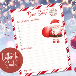 Carta a Papá Noel y lista de deseos navideños para imprimir, lista de cosas favoritas, lista de Navidad para adultos, lista de deseos navideños para imprimir, lista de cosas favoritas