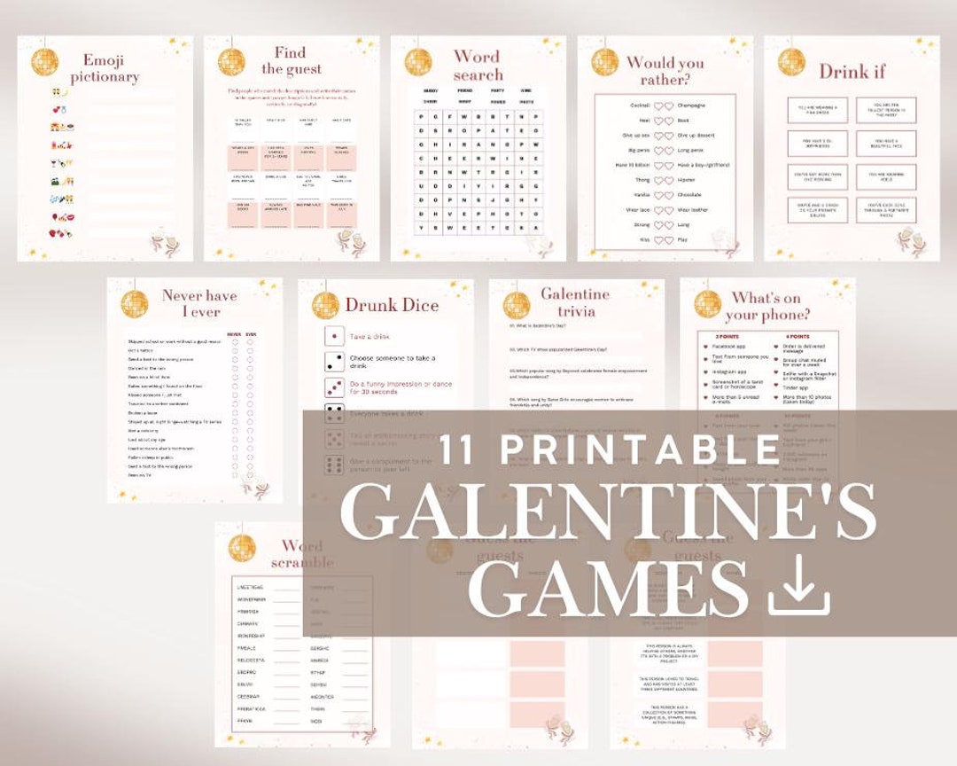 Galentines Day Games Printable, Galentine's Game Night, Ladies Night ...