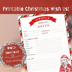 Weihnachtswunschliste, Lieblingssachen liste, Weihnachtswunschliste, Weihnachtsliste, Weihnachtswunschliste druckbar, meine Lieblingssachen liste