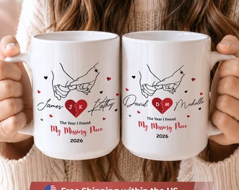 Personalized My Missing Piece Mug, Couple Cup, Anniversary Gift for Couple, Wedding Gift, Matching Coffee Mug, Boyfriend Girlfriend Gift