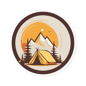 Adesivo feito nos EUA, adesivo de vinil premium para camping, ótimo para laptop, tablet, garrafa de água e muito mais!